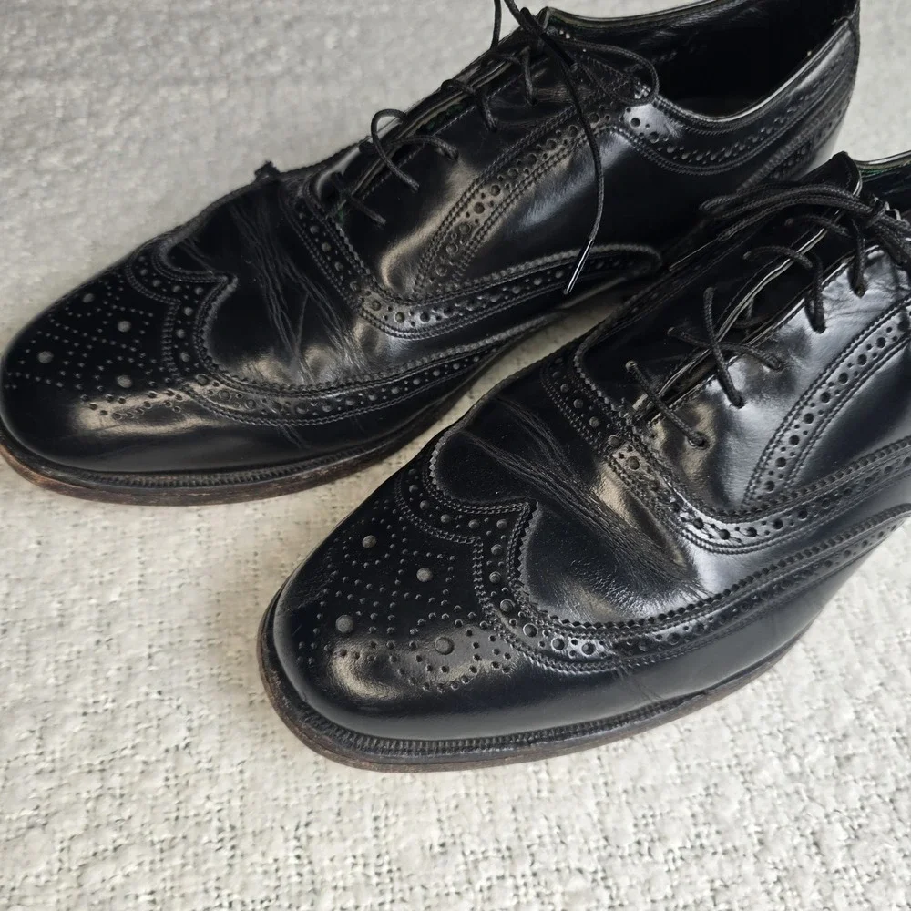 Florsheim Imperial Wingtip 92329 Black Leather Dress Formal Shoes Mens 10 1/2 D‎